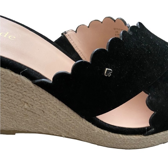 New Kate Spade Tegan Wedge Mule Slide Sandal Espadrilles Black size 9.5 - Picture 6 of 8
